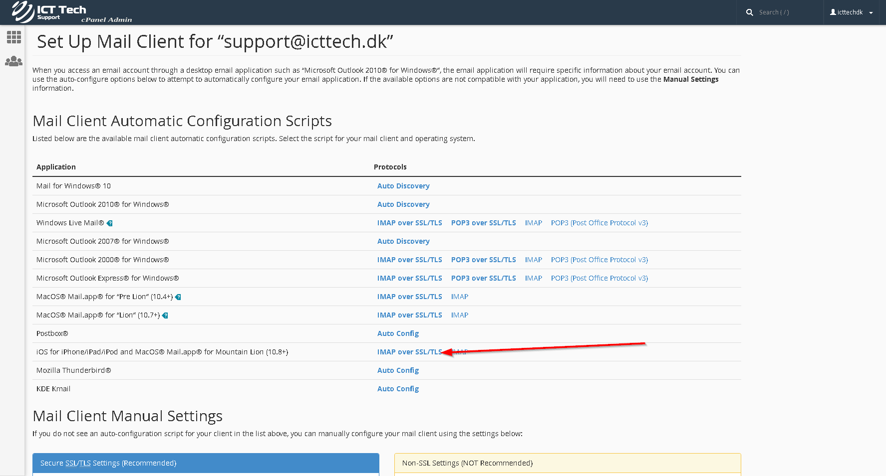 Step 4 - Select IMAP over SSL/TLS